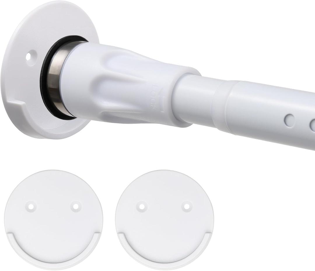 Shower Curtain Rod, 42-100 inches White Tension Shower Curtain Rod No Drilling Adjustable Shower Rods for Bathroom, Windows, Room Divider