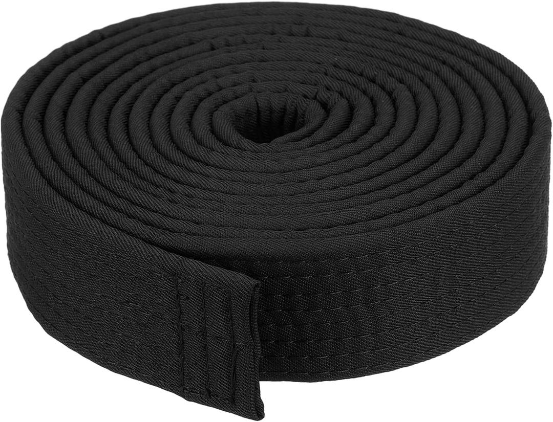 PATIKIL Taekwondo Colored Ranking Belt, Polyester Martial Arts BJJ Belt Judo Karate Belt for Coach Teaching Practice (1.6"x9.8Ft, Black)