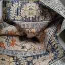 Area Rugs 8x10 Clearance Washable Boho Rug for Bedroom Living Room, Non Slip Thin Low Pile Chenille Carpet for Dining Room,Vintage Farmhouse, Teal/Multi