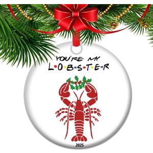 Youre My Lobster Ornament Friends TV Show Gift Anniversary Present for Partner Husband Wife Ceramic Keepsake Couples Christmas Decor (V12)