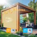 8'W x 8'H Sesame Patio Shades Roll up Outdoor Roller Shade Crank Wand Blind Cordless, 90% UV Blocking & Privacy Protection for Porch|Gazebo|Pergola|Backyard (2 Splicing Tube, 1 Fabric), 96"W x 96"H