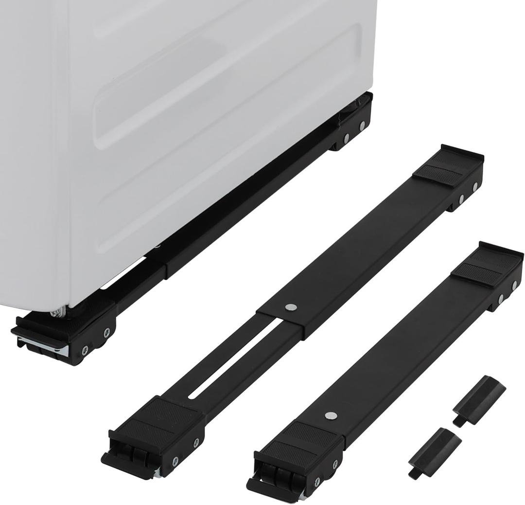 LUCKUP Heavy Duty Appliance Rollers, Extendable Washing Machine Stand Furniture Rollers Mobile Fridge Base Furniture Sliders for Refrigerators Washer and Dryer Support 660 lbs, Black (17.1 - 27.3" adjustable)