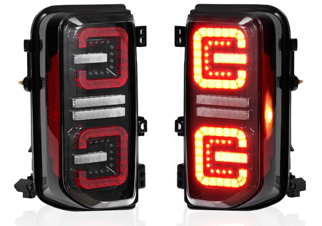 FIERYRED Upgraded Smoked LED Tail Lights for Ford Bronco Accessories 2026 2025 2024 2023 2022 2021 2/4 Door, Taillights Replacement with Plug&Play Design, Only Fit Halogen Original Bronco Accessories