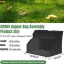 Upgraded 42904 Hopper Bag Assembly, Lawn Bag Fit for agri-Fab 44" Tow Lawn Sweeper Parts, Leaf Sweeper Bag Replacement for 45-0456 & 45-0492 Lawn Sweeper