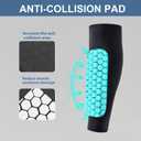 2 Pairs Soccer Shin Guards, Shin Guards Soccer Kids Youth Adult Calf Compression Sleeve with Honeycomb Pads Lightweight Calf Protective Gear for Football & Baseball Boxing MTB for Boys, Girls