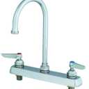 T&S Brass B-1142 Workboard Faucet, Deck Mount, 8-Inch Centers, Swivel Gooseneck, Lever Handles