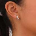 MIDEEO Gold Earrings for Women Trendy,14K Gold Stud Earrings Dainty Earrings Simple Minimalist Diamond Hypoallergenic Earring for Women Gifts