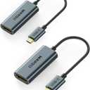 QGeeM USB C to HDMI Adapter 4K@60Hz,Type-C Thunderbolt 3/4 to HDMI Adapter Converter,Compatible for MacBook Pro,iPhone16 Max Plus,iPad Air,XPS,Galaxy S24Ultra,iMac Mini Etc.-2 Pack