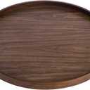 Wood Serving Tray 19.7 Inch, Round Wood Decorative Tray Platter Ottoman Tray for Home Decor Kitchen Table Candle Holder, Black Walnut Wood Storage Coffee Trays,Storage and Display of Bread Food Fruit