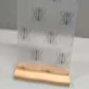 TONICE 5x7 Acrylic Sign Holder with Wood Base 3 Pack L/T Shape Vertical or Slant Back Display for Wedding, Restaurant, Store, Office, Hotel