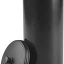 iDesign Freestanding Bathroom Toilet Paper Storage Holder with Lid for 3 Extra Rolls, Matte Black