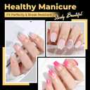 UNA GELLA 600Pcs Short Coffin Nail Tips, Short Coffin Gel Nails Tips Pre Etched 12 Sizes Soft Gel Fake Nails Tips Pre-file Full Cover for Nail Extension Home DIY Salon with Box