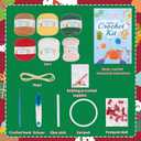 Alvian DIY Crochet Christmas Wreath Kit - Complete Beginner-Friendly Set with Garland, Pom Poms & Video Tutorial | Handmade Holiday Door Decor, Wall Hanging & Gift Idea
