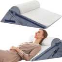 3PCS Wedge Pillow, Orthopedic Wedge Pillow for Acid Reflux, Back Pain Relief, Cooling Memory Foam Top, Bed Wedge Pillows for Headboard, Sleeping, Snoring, Back Support, After Surgery.