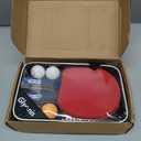 Glymnis Ping Pong Paddles Set Table Tennis Rackets with Balls, Storage Case for Indoor Outdoor Table Tennis Paddle Game Accessories