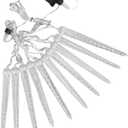 aqxreight Christmas Meteor Shower Lights 7V Plastic Icicle Lights for Window Weddings US Plug (White Light)