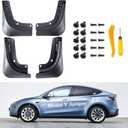 Mud Flaps for Tesla Model Y Juniper 2025-2026 | Set of 4 Flexible TPE Splash Guards, Crack-Resistant No-Drill Install, Durable All Weather,Tesla Model Y Accessories
