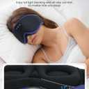 MUSICOZY Sleep Mask with Bluetooth Headphones, 3D Wireless Sleeping Eye Masks, Bluetooth Eye Masks 14-Hour Playtime, Ultra-Soft Breathable, Perfect for Side Sleepers, Women Men(Ocean Blue)