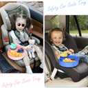 2PCS Car Seat Snack Tray for Kids: Kids Car Tray with Cup Holder, Toddlers Road Trip Essential, Travel Snacks Food Plate for Stroller, Snack Tray with a Cup Holder (Blue&Pink)