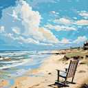 2 x FILASLFT Paint by Numbers for Adults,Adult Paint by Number Kits on Canvas DIY Oil Paint by Numbers Painting Gift Home Decoration for Living Room (C001-Seaside)