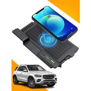 CarQiWireless Wireless Charger for Mercedes Benz Accessories, Wireless Charging Pad for Mercedes Benz GLE 2020-2022/GLS 2020-2024 Accessories,Car Accessories for GLE 350 Mercedes Benz Accessories