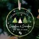 Grandparents Gifts - Merry Christmas Grandma and Grandpa See You in 2026 - Baby Announcement Ornament, Grandma and Grandpa Pregnancy Announcement Glass Ornaments - Grandparent Gift for Christmas