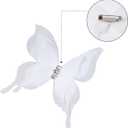 SUQ I OME 12pcs of White Butterfly Decorations for Curtains draperys,Bedroom Living Room Girl's Rooms