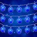 Tifeson Hanukkah Lights Decorations, 10Ft 20 LED Chanukah Dreidel String Light with Timer Battery Operated for Hanukkah Jewish Indoor Party Home Decor