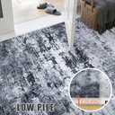 5x7 Area Rug Living Room Rug: Washable Modern Abstract Soft Thin Rug Indoor Floor No Slip Stain Resistant Carpet for Bedroom Dining Room Farmhouse Nursery Home Office - Black