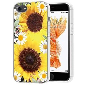 Yodueiv Phone Case for iPhone 6S Plus Case, iPhone 6 Plus Case for Girls Women, Soft Clear TPU Shockproof Protective Transparent Case Cover for iPhone 6 Plus / 6S Plus 5.5 inch (Sunflower)