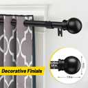 2 Pack Black Curtain Rods for Windows 28 to 48 inch, 5/8 inch Small Cafe Window Curtain Rods, Short Drapery Rod for Bedroom Kitchen (Size30-50 Inch, Matte Black)