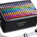 ATOPSHINY Alcohol Markers 168 Colors Drawing Pens Set Dual Tip Permanent Art Markers for Kids and Adult Gifts-168 Black Shell Refillable