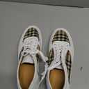 Men's Lace - up Plaid - Paneled Sneakers, Casual Low - top Canvas & Leather Shoes for Daily & Street (White, 44)