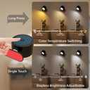 Deyagoo 3PACK Romote LED Wall Sconce - Rechargeable Wall Light, 3 Colors & 3 Brightness Levels, 360° Magnetic Rotating Head, Bedside Reading Lamp, Easy Install Battery Operated Wall Lamp Black