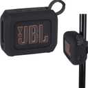 YouKnow Silicone Case for JBL Go 4 Ultra Portable Bluetooth Speaker, with Removable Strap Attach to Bike Golf Cart Boat (Black)