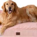 EHEYCIGA Extra Large Dog Bed Othorpedic, Memory Foam XL Dog Bed with Washable Removable Cover, Waterproof Pet Sofa Couch XLarge Size Dogs with Nonskid Bottom, 44x32x6.5, Pink