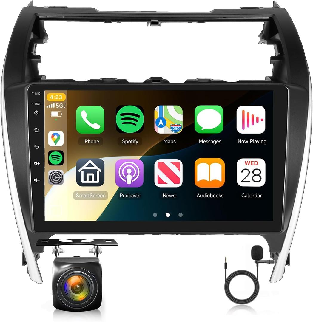 5G WiFi 8Core 4G 64G Radio for Toyota Camry 2012-2014 Car Stereo with 10.1inch 1280x720P QLED Touch Screen 5.1Bluetooth DSP FM/RDS Wireless CarPlay Android Auto GPS SWC Backup Camera