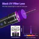 365nm UV Flashlight Rechargeable, Black Light Flashlight with LCD Display, Powerful Ultraviolet Lights for Pet Urine Detection, Resin Curing, Rockhounding, Scorpion, Uranium Glass, A/C Leak