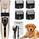 Pilarmuture Dog Grooming Clippers - Low Noise Rechargeable Electric Cat Shaver Shears for All Pets, Dog Trimmer with 4 Guard Combs