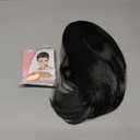 10Inch Black Wig with Bang Short Straight Hair Cosplay Bob Wig For Girls Women Theme Party (Black)
