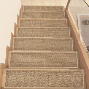 Stair Treads Non Slip, Rubber Backing Stair Treads for Wooden Steps, 15 PCS Thicken Linen Carpet Stair Runners Indoor for Kids Elders and Pets, No Residue Stair Carpet Treads, 8"x30", Beige