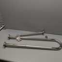 Toilet Support Rail 31.3X 31.5 Inch, Munzong Anti-Slip Chrome Handicap Grab Bar for Bathroom, Stainless Steel Knurled Safety handrails with Leg for Elderly Disabled Pregnant-1.25Tube