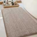 Color&Geometry Thick Memory Foam Bathroom Rugs,Absorbent and Quick Dry Bath Mat,Non-Slip Bath Rug for Bathroom,Laundry Room and Tub,Roll Pack,  24"x36",  Khaki, 