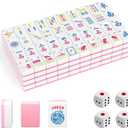 1.2" American Mahjong Tile Set, 166 Tiles + 4 Dice, Mahjong Tiles Only | Scratch-resistant melamine design,Clear engraved symbols, Easy handling, Long-lasting durability, Ideal gift for players