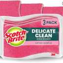 Scotch-Brite Delicate Clean Scrub Sponges Extra Gentle (3 Pack)