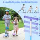 TONBUX TONBUX Kids Scooter for Ages 3-8, Toddler Scooter with Light-Up Wheels, Adjustable 4-Level Height 3-Wheel Scooters for Kids, Lean-to-Steer Design