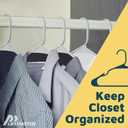 Lifemaster Plastic Clothes Hangers  Heavy Duty Hanger Set, for Organizing Clothes, Dresses, and Coat, Holds Up to 5 lbs, Space-Saving Hangers with Non-Slip Shoulder Grooves, Pack of 10, Gray