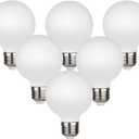 KGC LED Edison Globe Light Bulbs, Neutral White 4000K CRI 90, LED Filament Light Bulb, 5W Equivalent to 40W, G25(G80) Dimmable, Milky Glass, Bathroom Vanity Mirror Light, Pack of 6