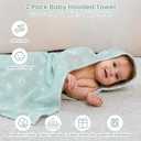 Mooreeke 2 Pack Toddler Towels - 100% Cotton Toddler Hooded Towels - Soft Baby Bath Towel with Hood for Newborn - Comfort Towel for Baby Girls and Boys - Animal Shaped (Flower & Star)