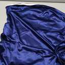 Women's Solid Color Ruched Bandeau Cropped Top With Bow, Satin Elegant Sleeveless Summer Dressy Tops For Women, Navy Blue, XXL